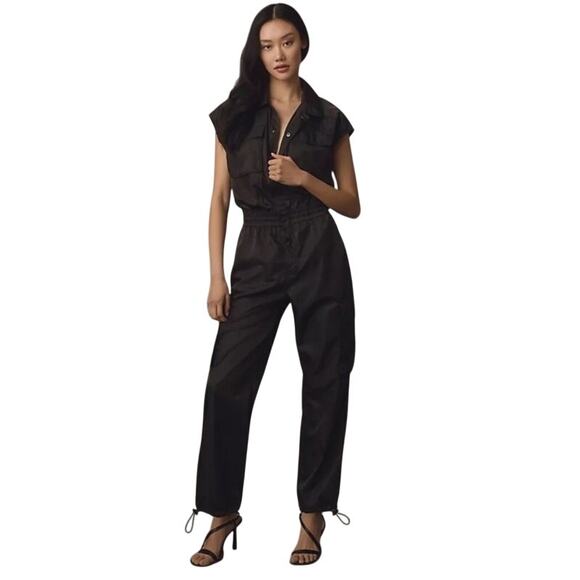 pistola Pants - PISTOLA Jade Jumpsuit Cargo Black Women's Size Large EUC